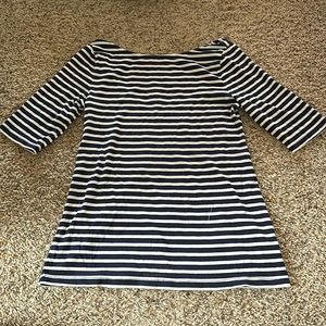 Striped open back tee